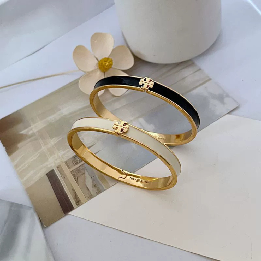Tory Burch Cold Enamel Inlay Open Bangle